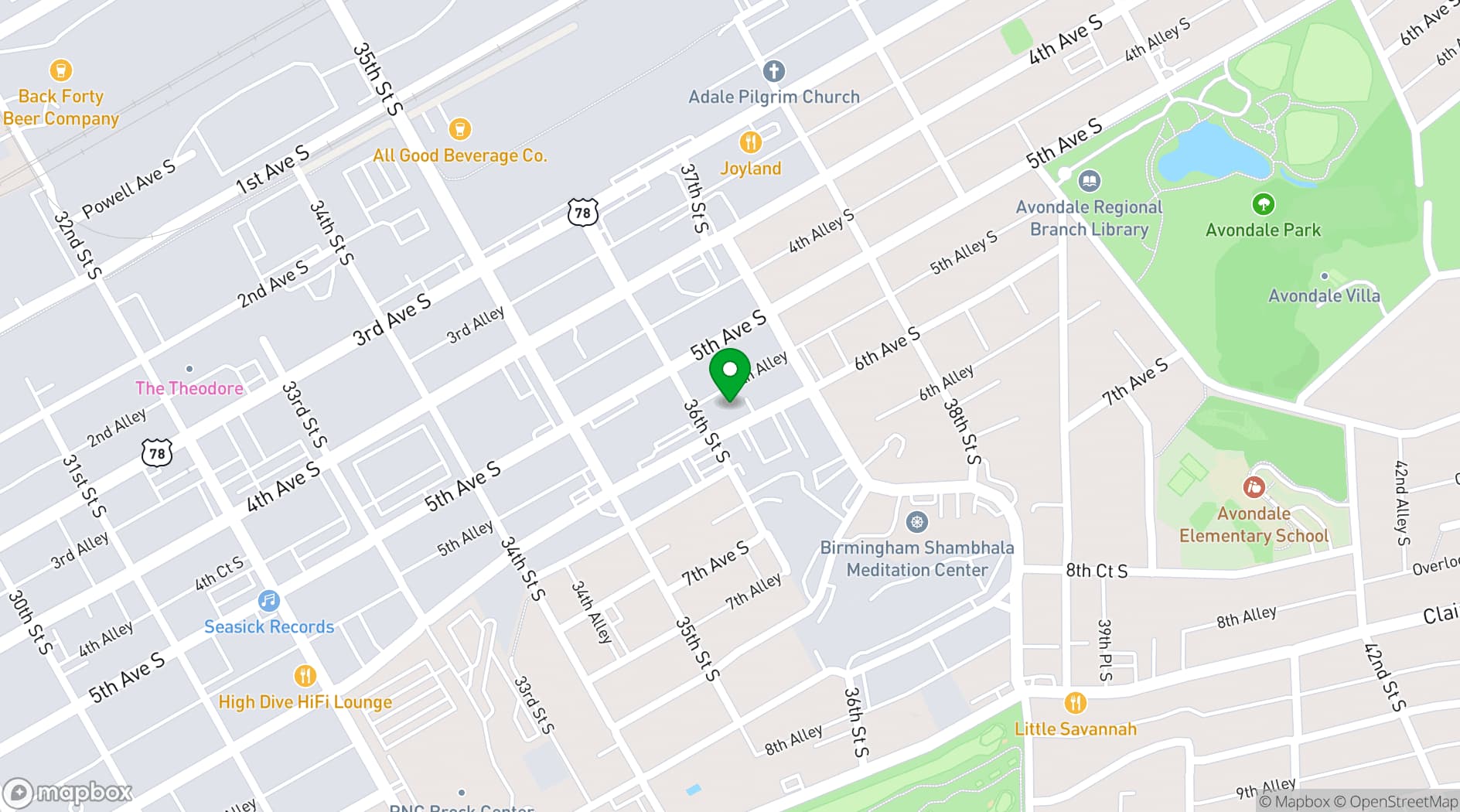 Map showing Switchyards Birmingham