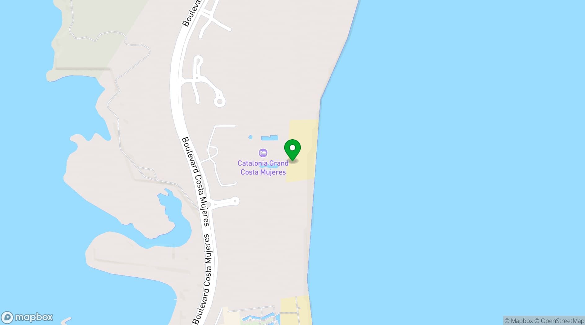 Map showing Hotel Catalonia Grand Costa Mujeres