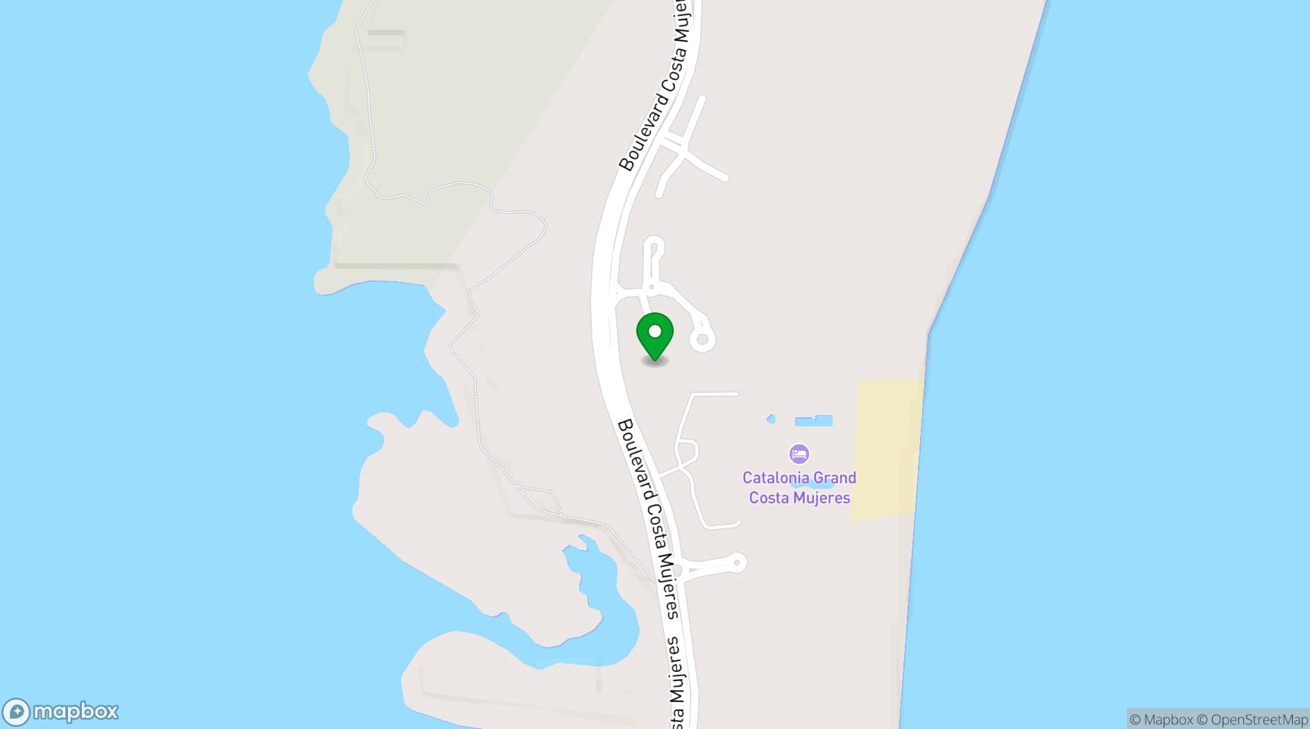 Map showing Planet Hollywood Cancun by Royalton
