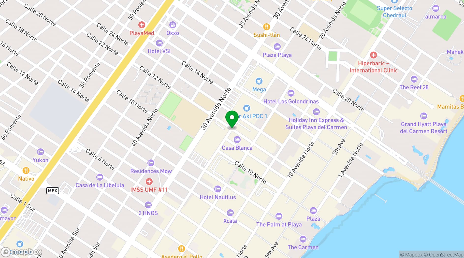 Map showing Blue Parrot