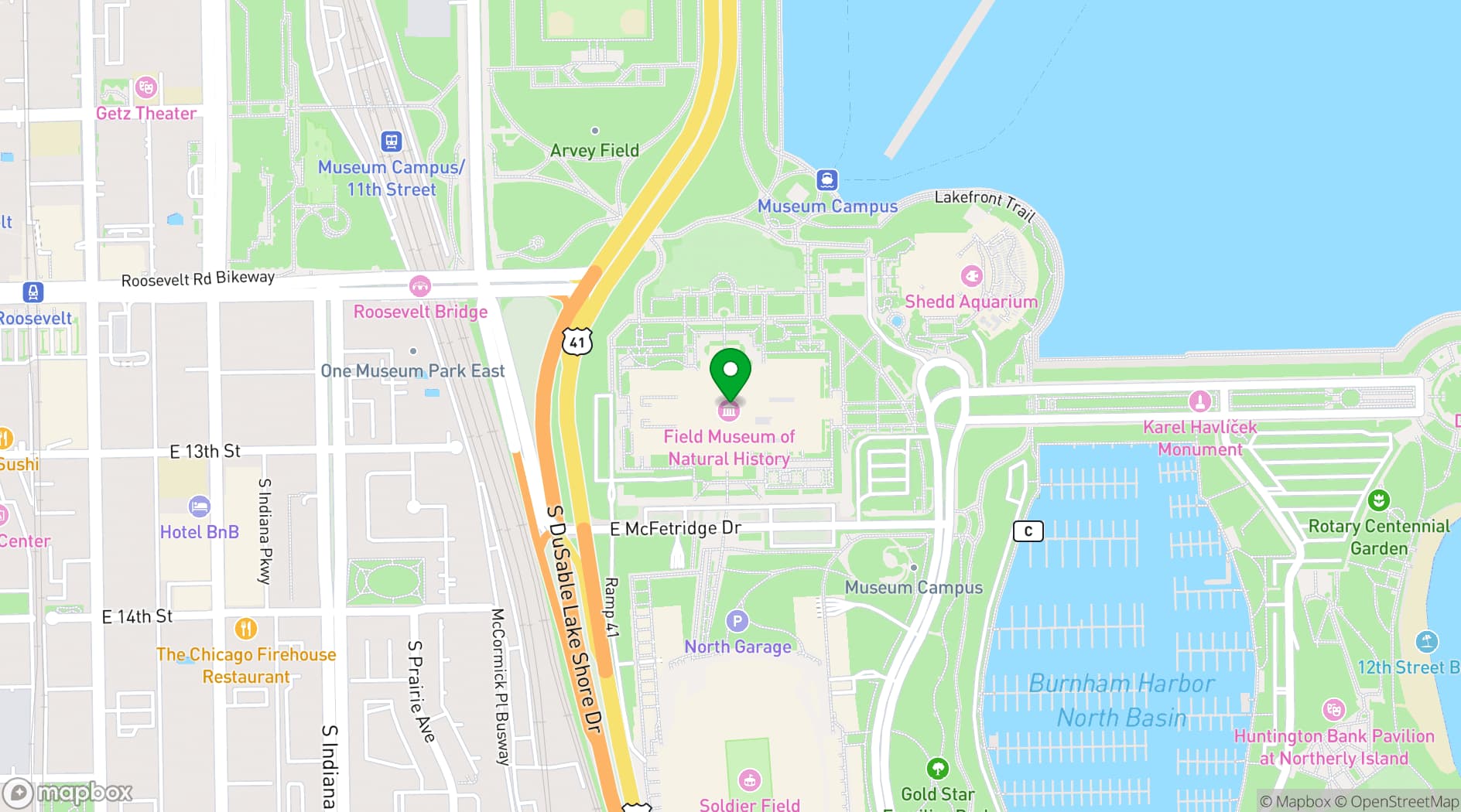 Map showing Field Museum