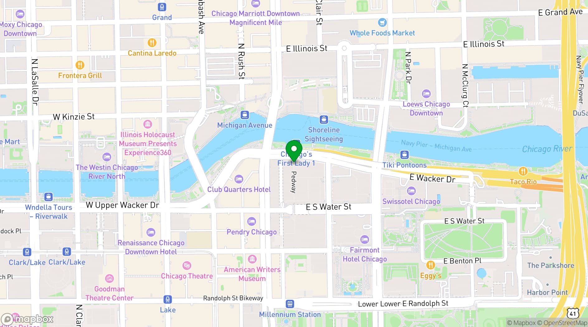 Map showing Chicago Architecture Center