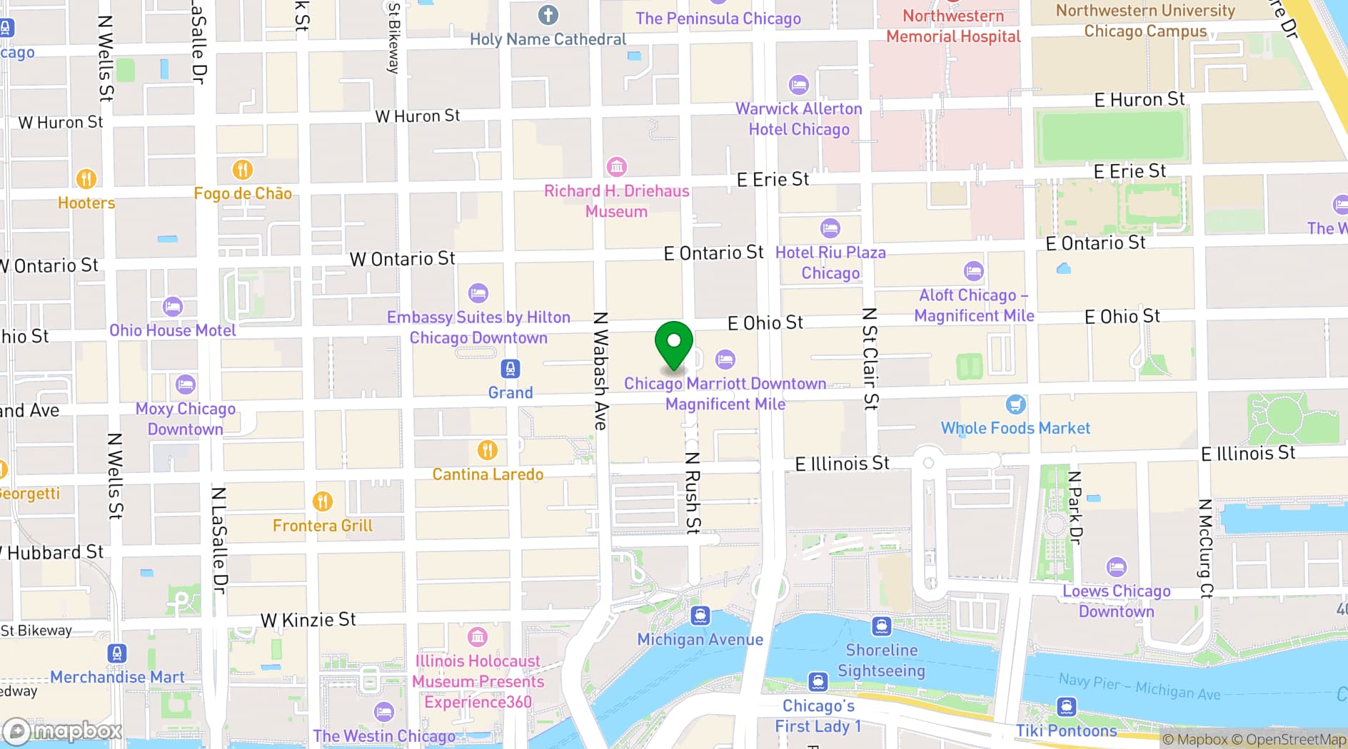 Map showing Joe's Seafood, Prime Steak & Stone Crab
