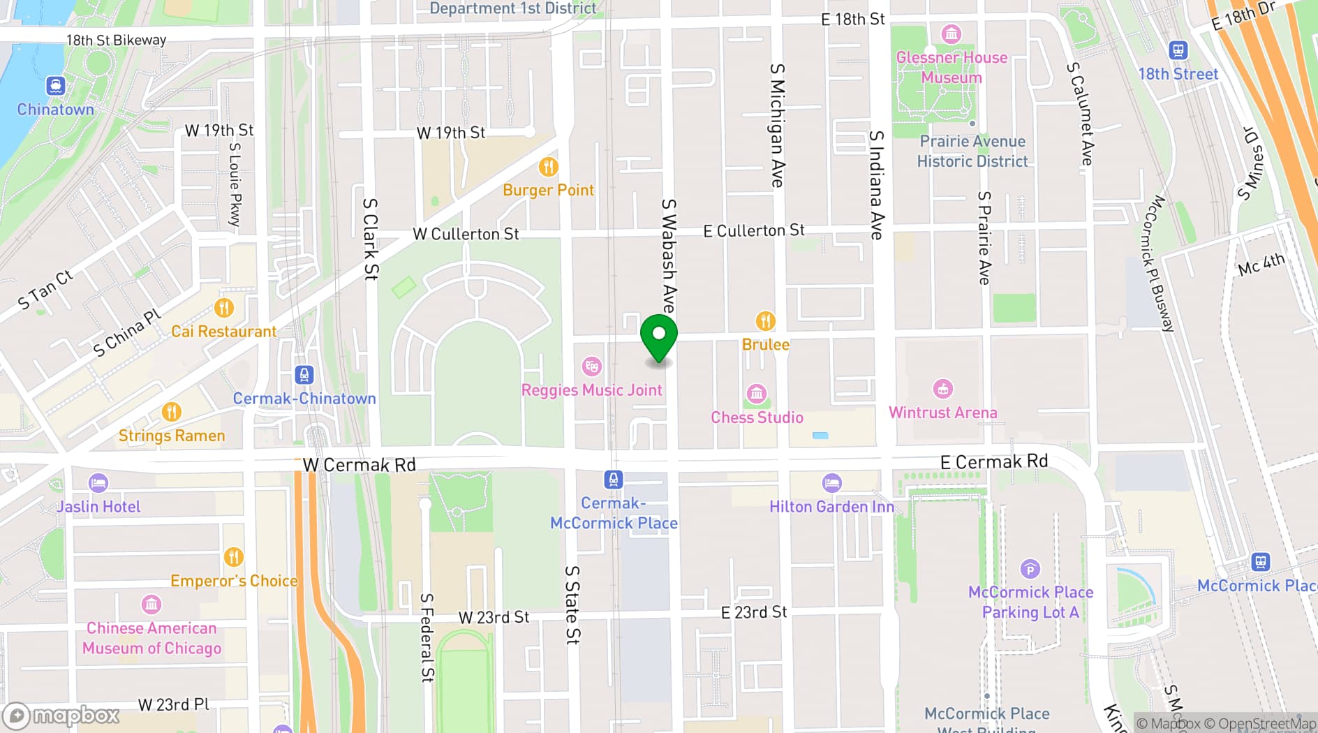 Map showing Chicago Illuminating Company