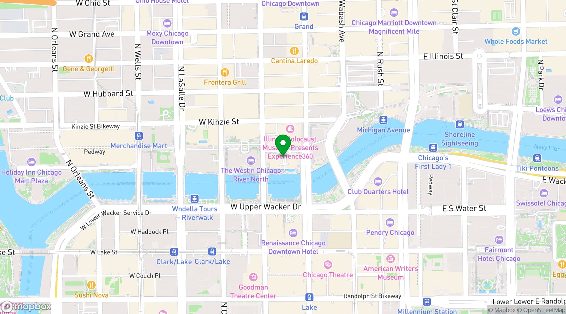 Map showing House of Blues Chicago
