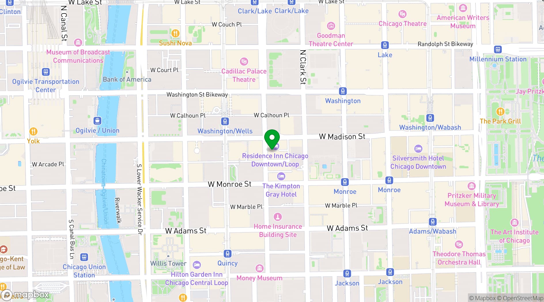 Map showing Residence Inn Chicago Downtown/Loop
