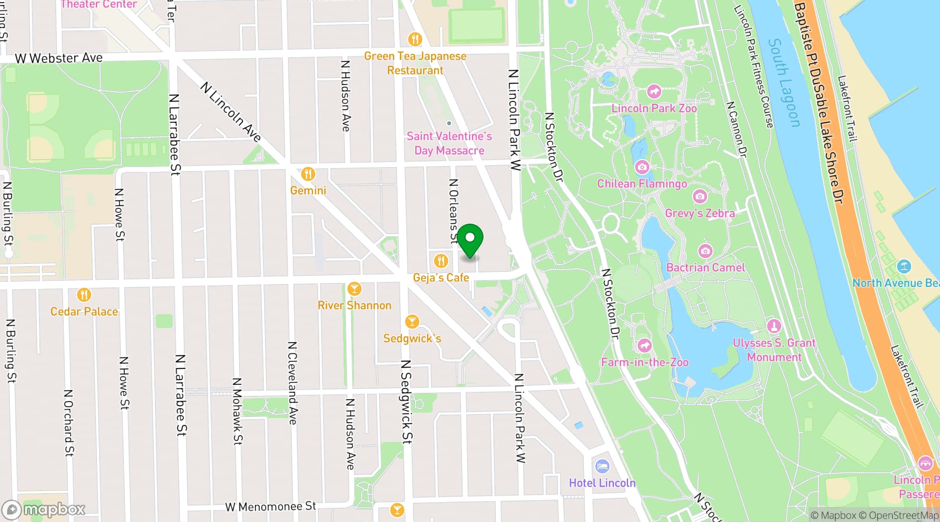 Map showing Park West