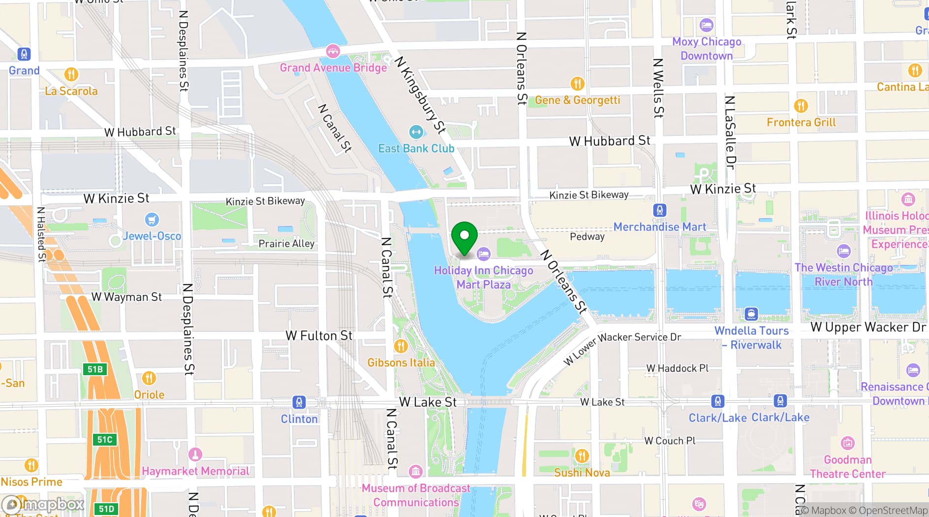 Map showing voco Chicago Downtown