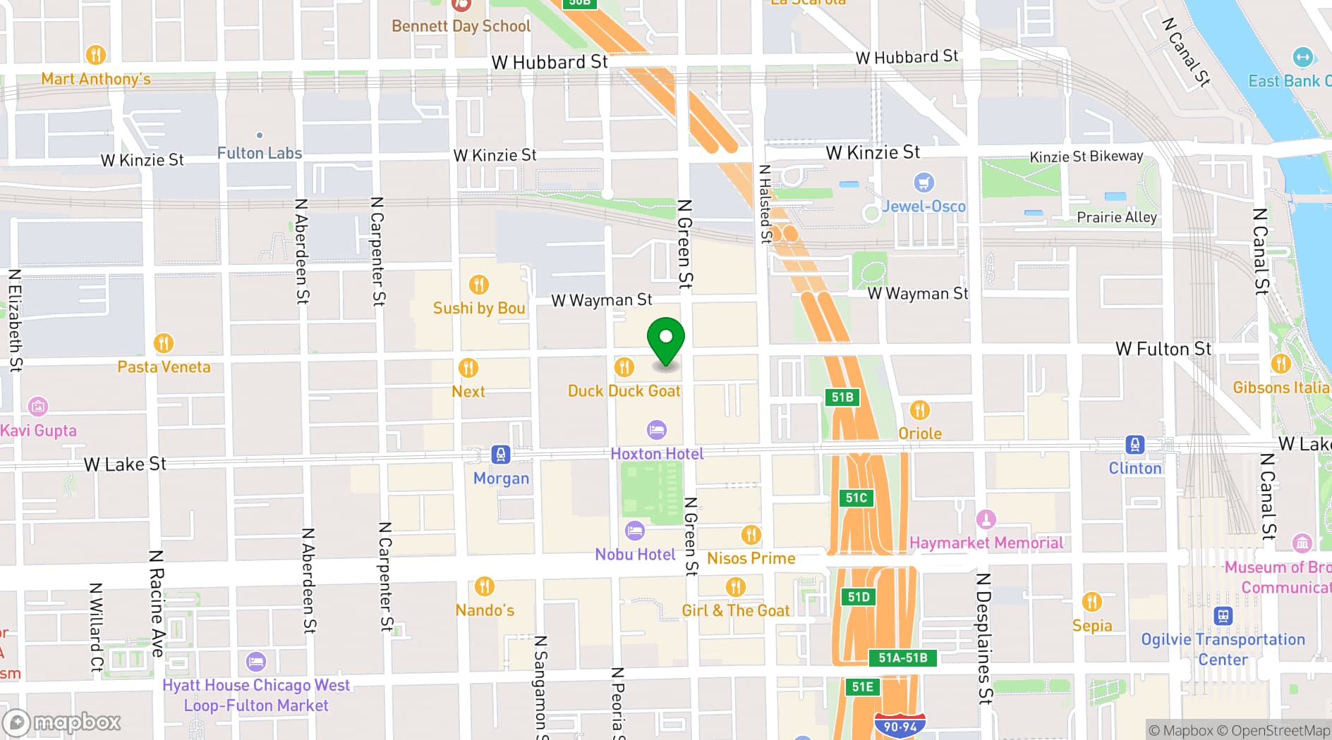 Map showing The Publican