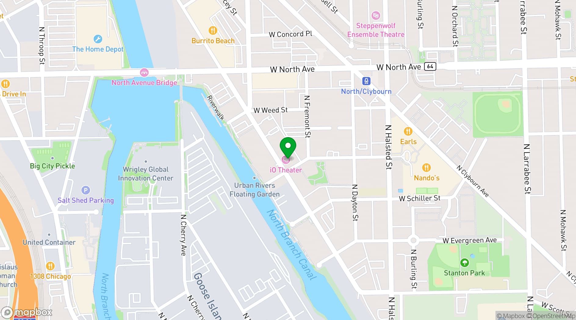 Map showing iO Theater