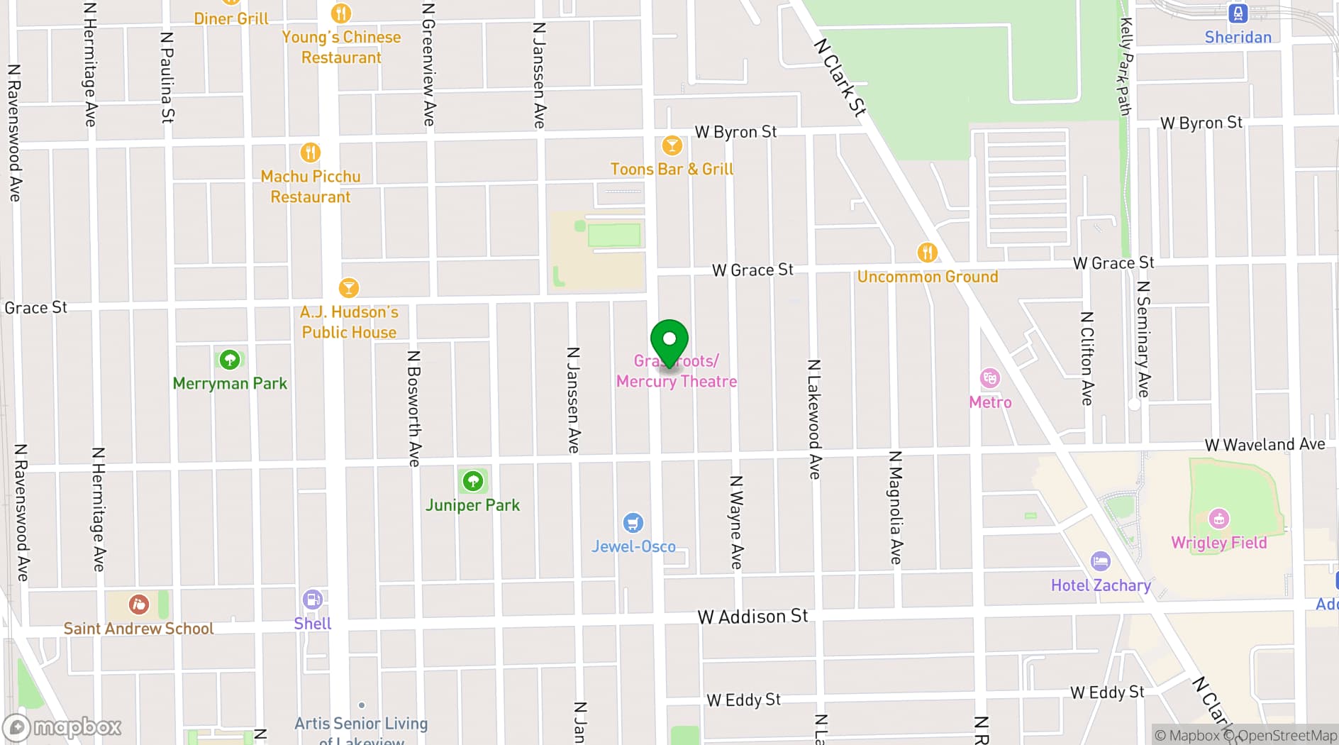 Map showing Music Box Theatre