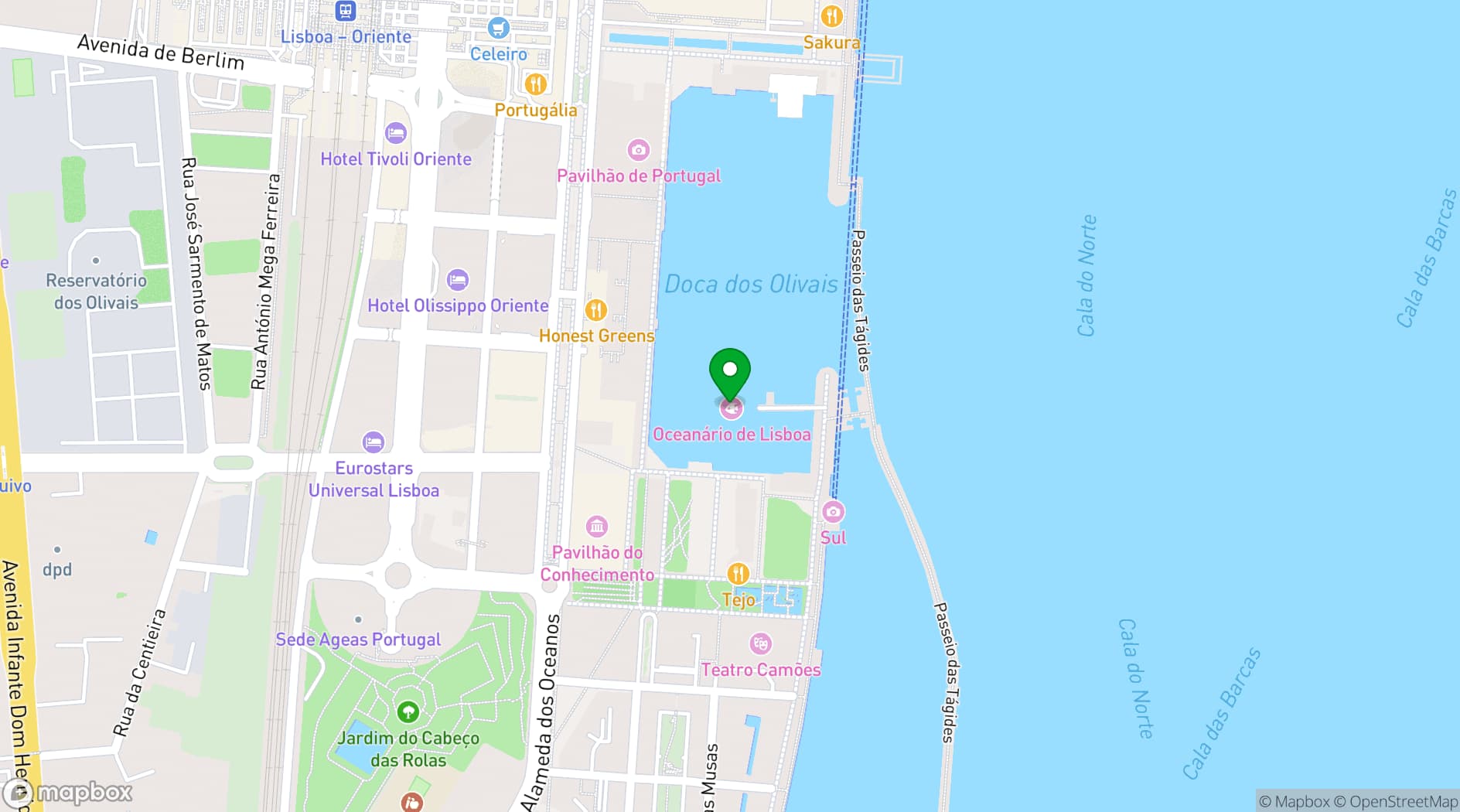 Map showing Oceanário de Lisboa