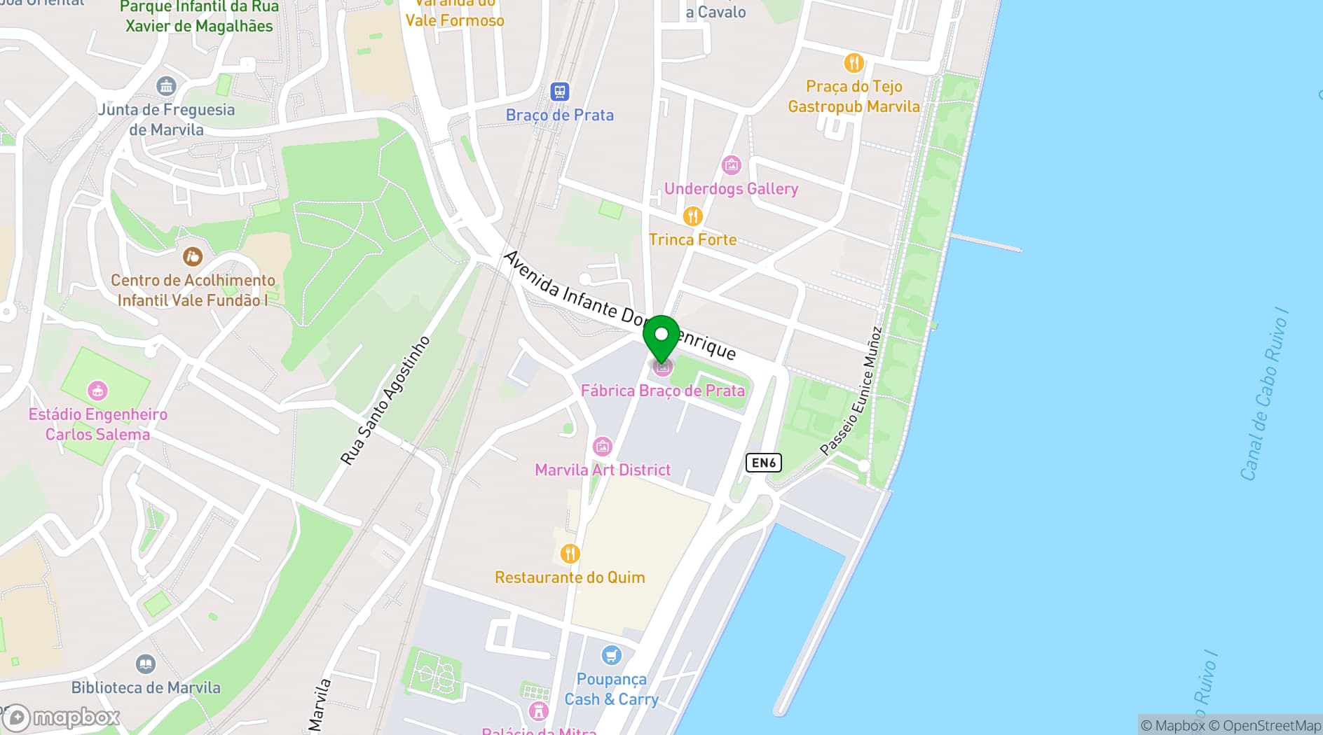 Map showing Fábrica Braço de Prata