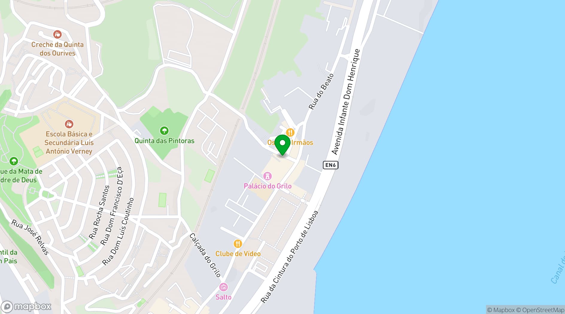 Map showing Palácio do Grilo