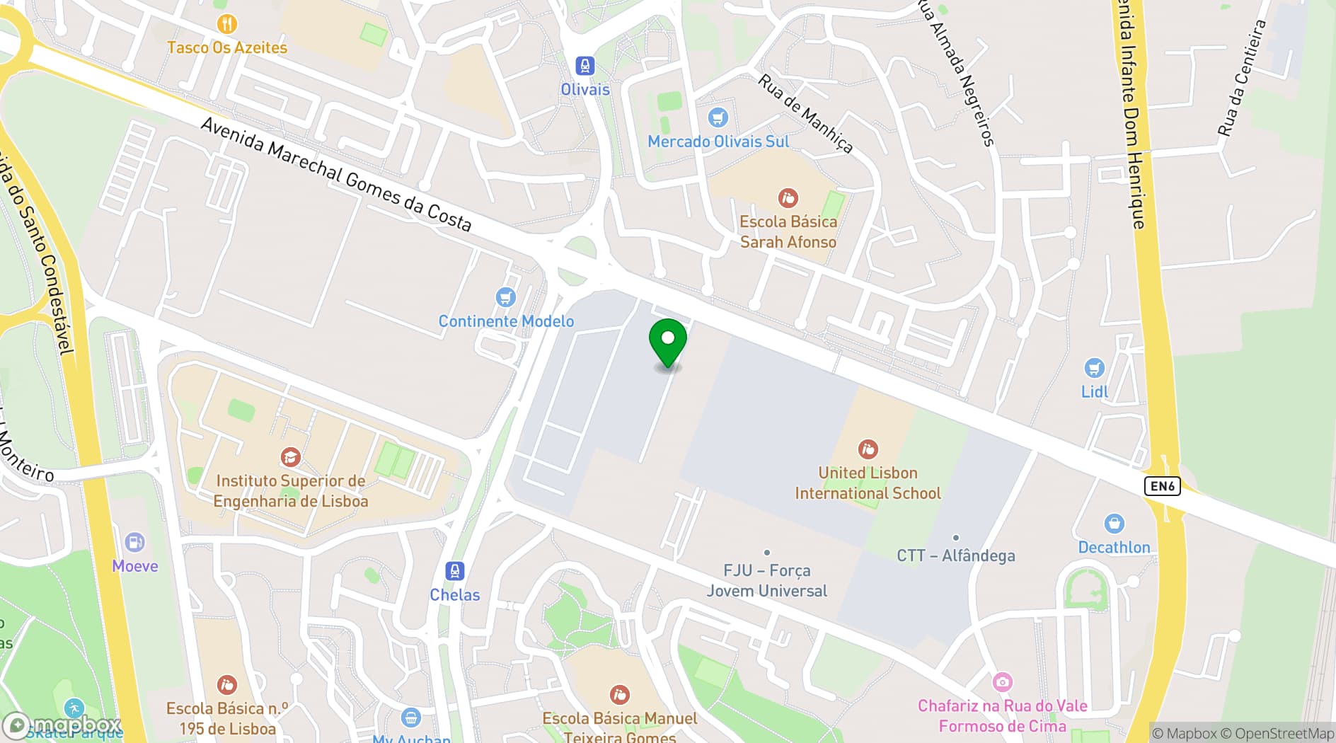 Map showing LAV - Lisboa ao Vivo