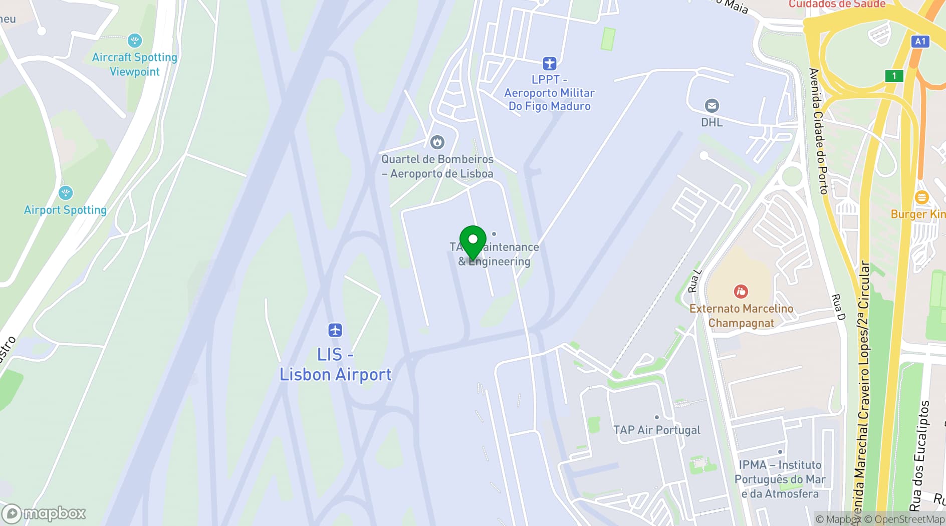 Map showing Meliá Lisboa Aeroporto