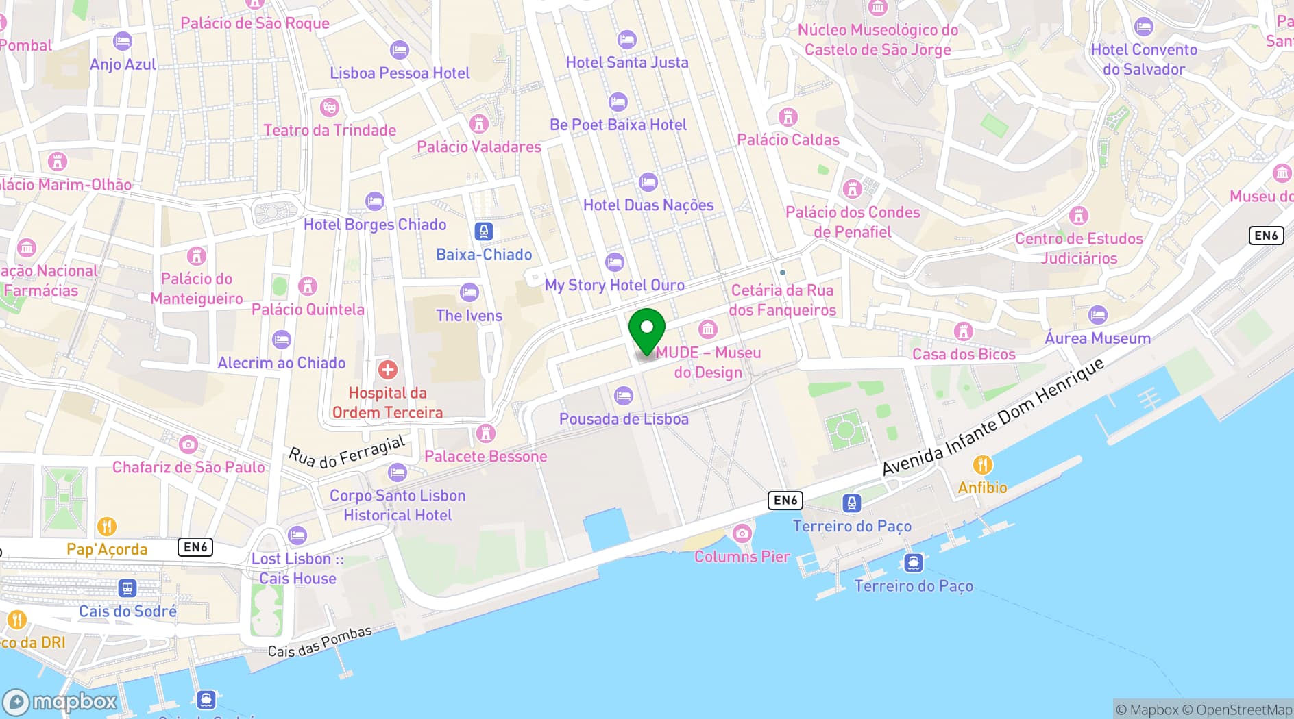 Map showing Andaz Lisbon