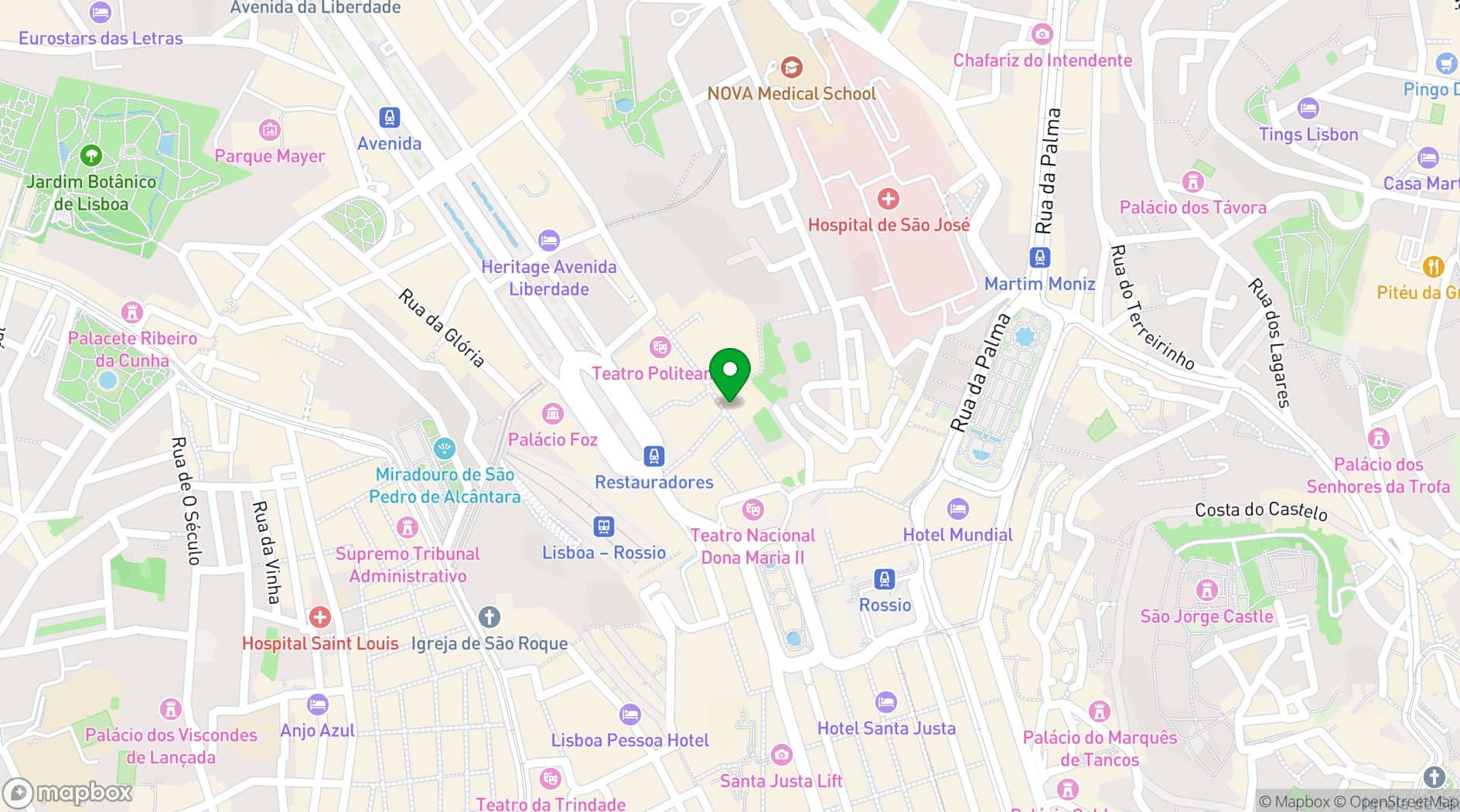 Map showing Casa do Alentejo