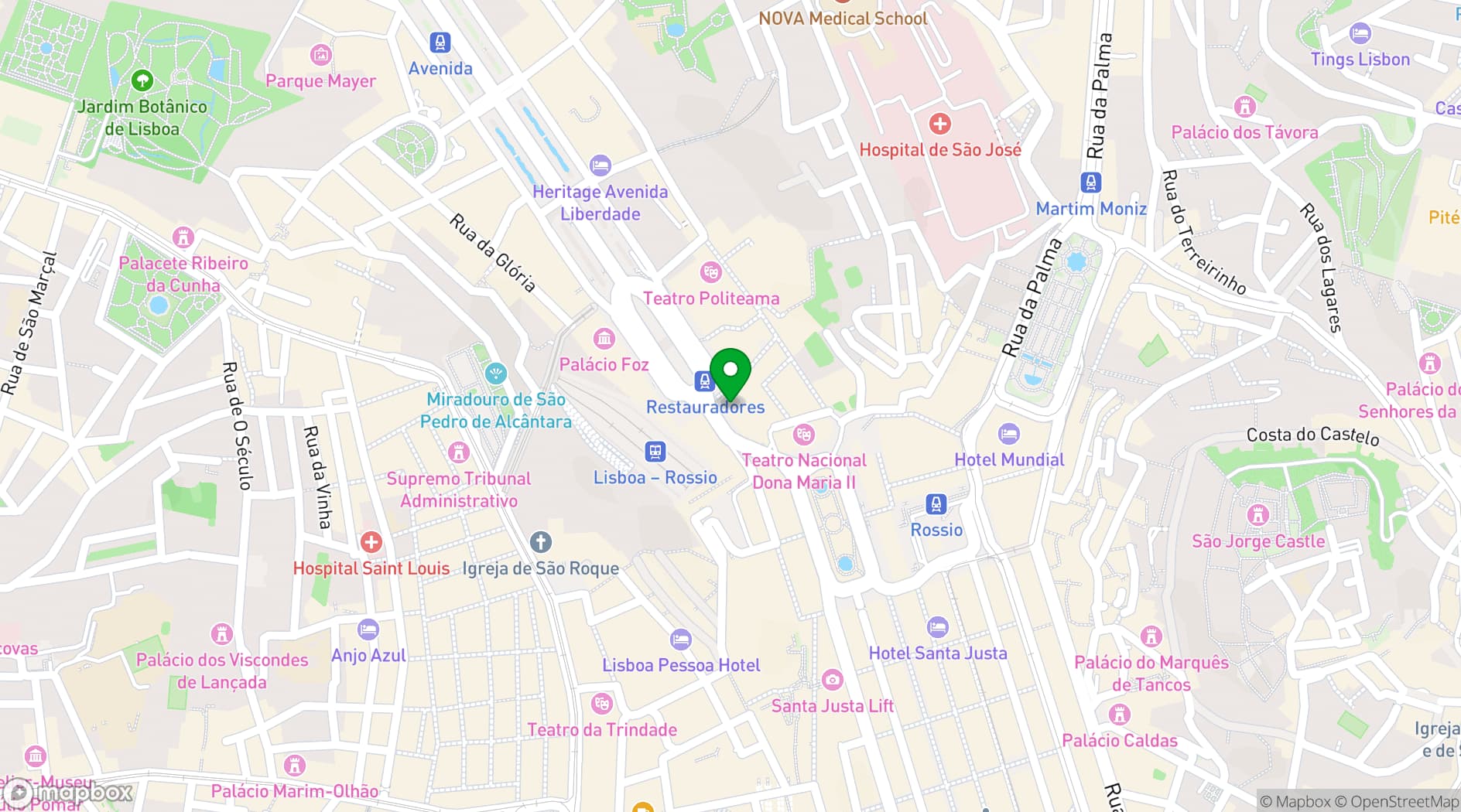 Map showing Altis Avenida Hotel
