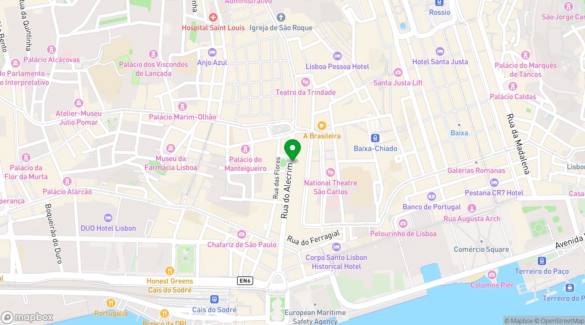 Map showing Palácio Chiado