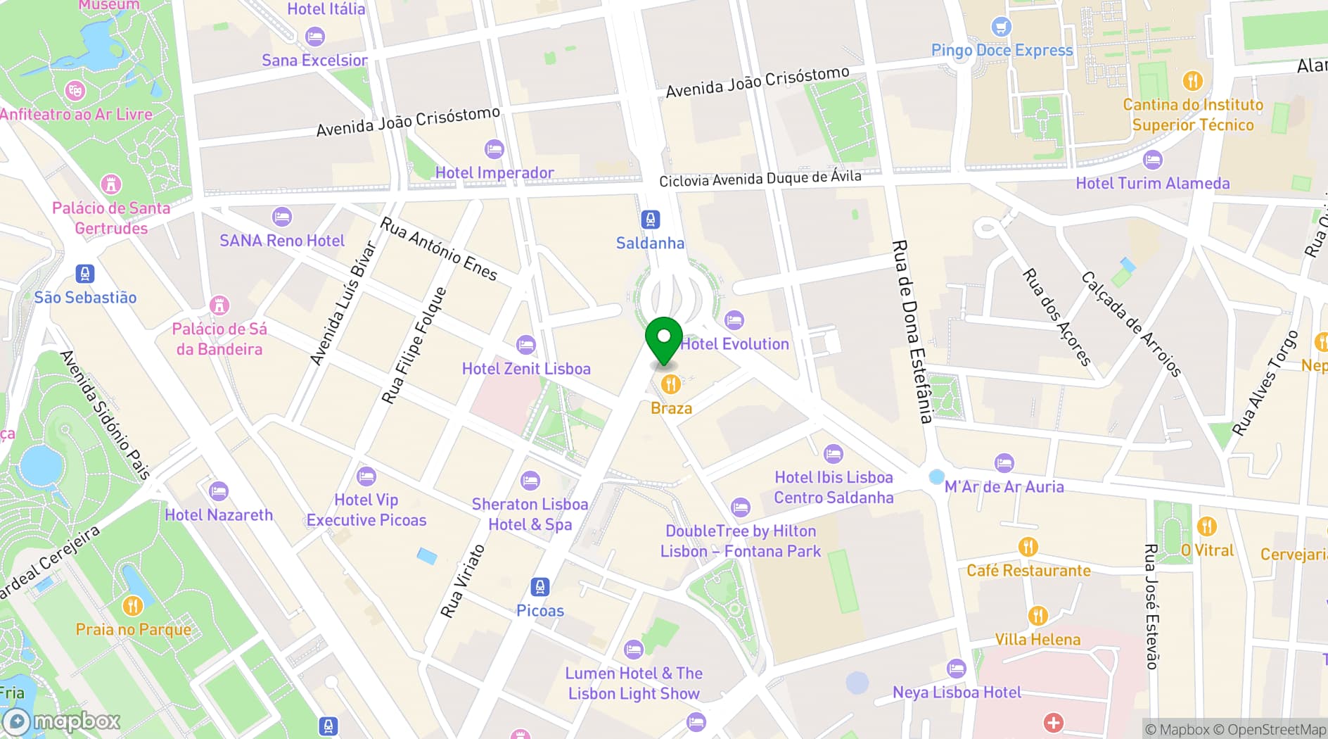 Map showing Avila Spaces