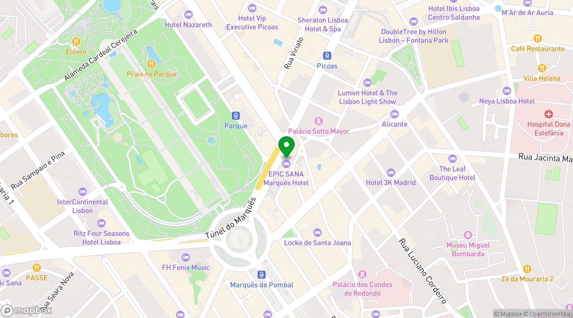 Map showing EPIC SANA Marquês