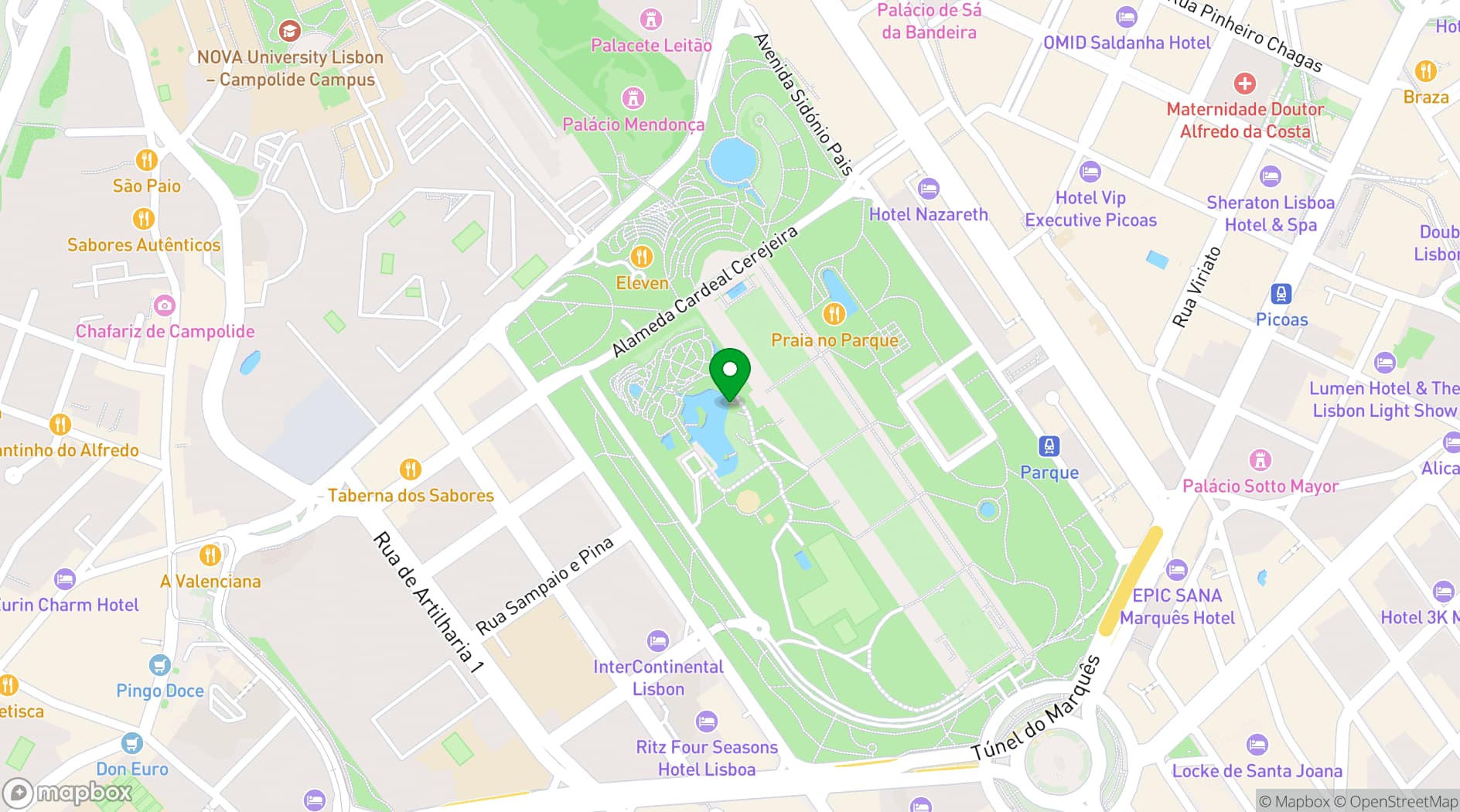 Map showing Pavilhão Carlos Lopes