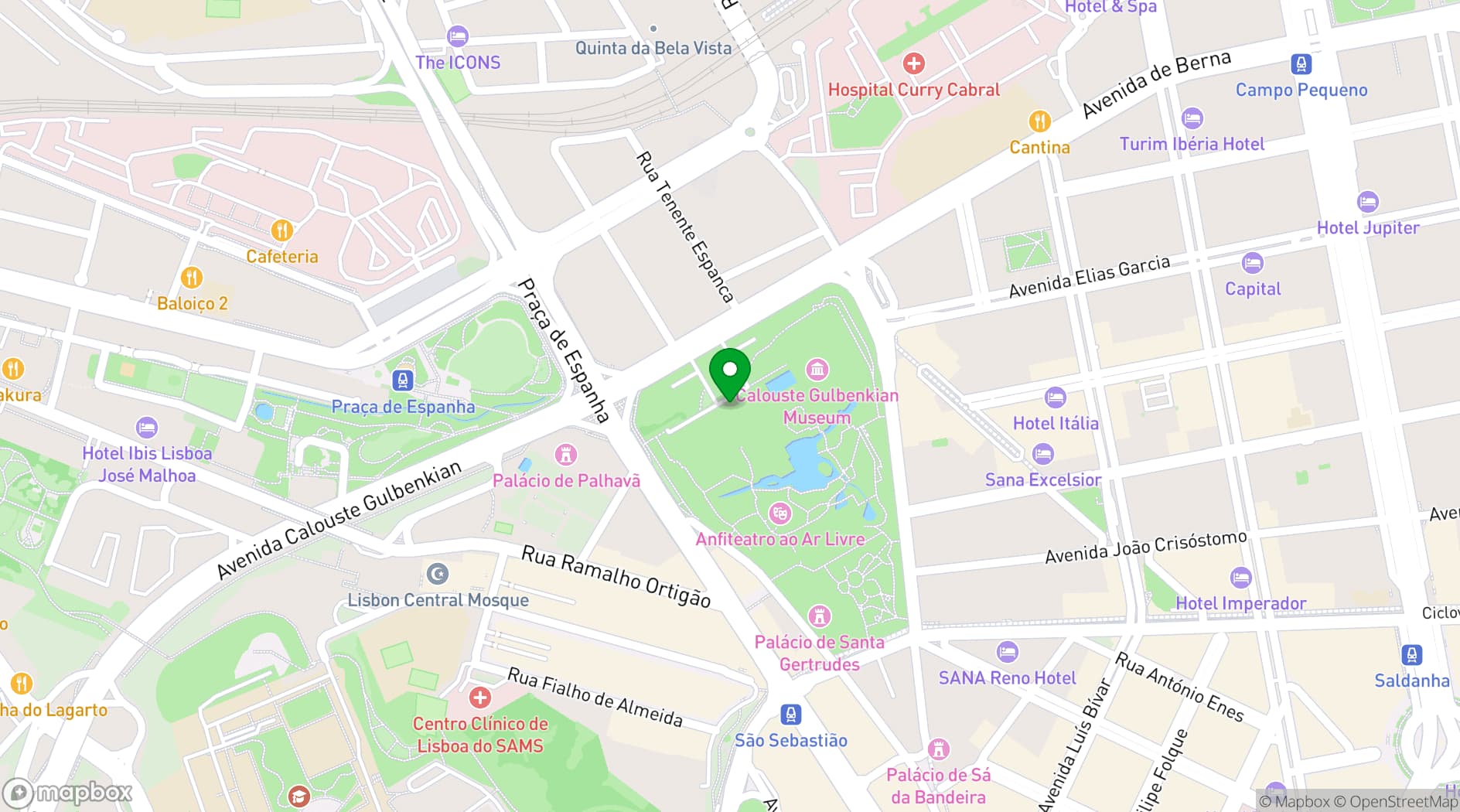 Map showing Calouste Gulbenkian Foundation