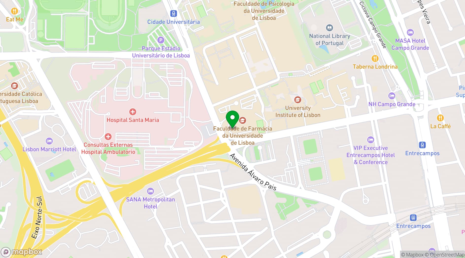 Map showing TTC@ULisboa Auditorium