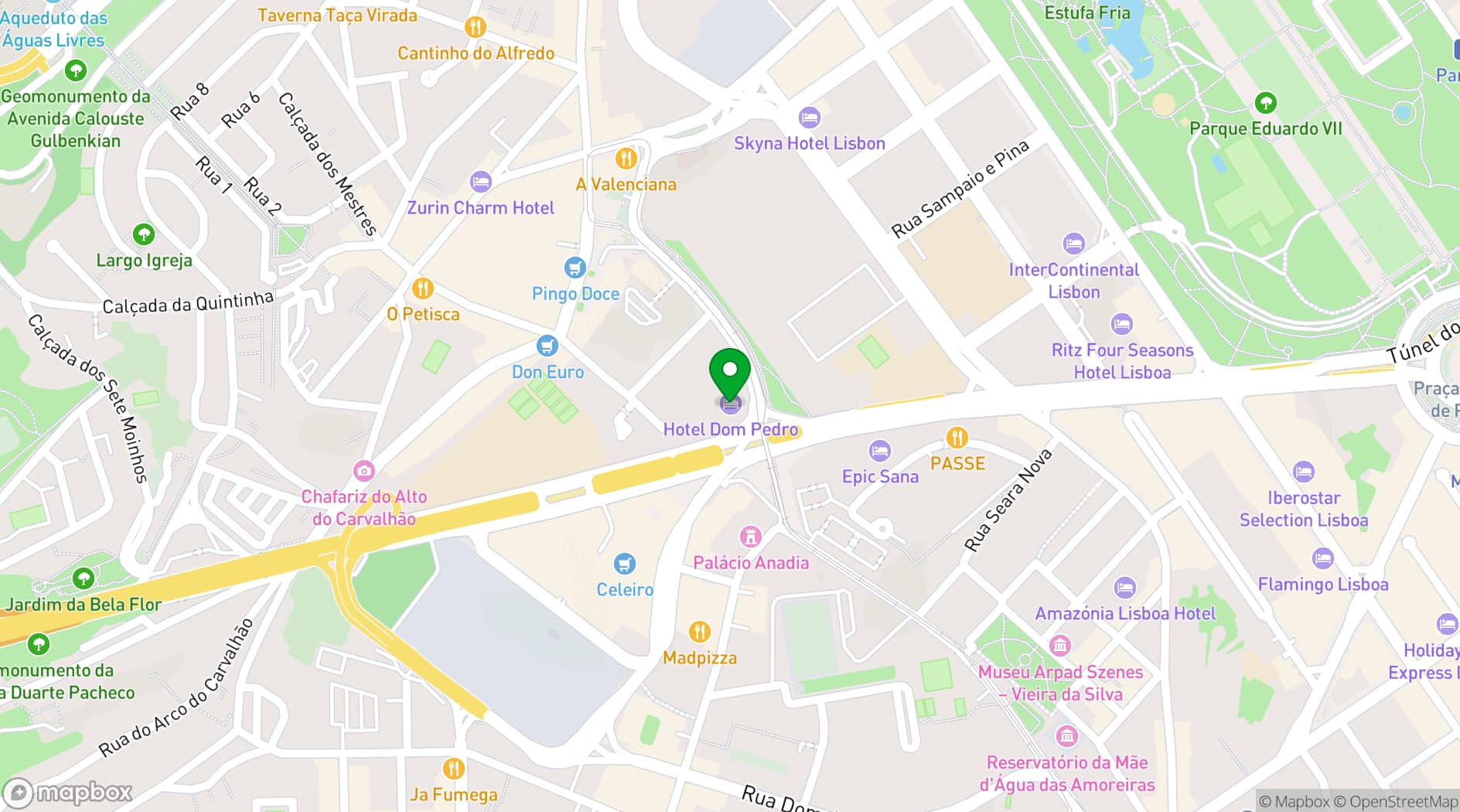 Map showing Dom Pedro Lisboa