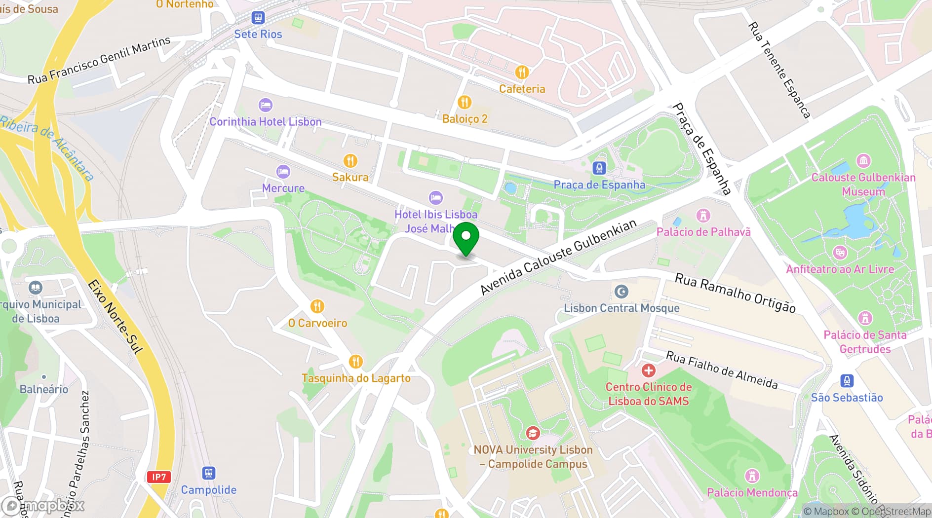 Map showing SANA Malhoa Hotel