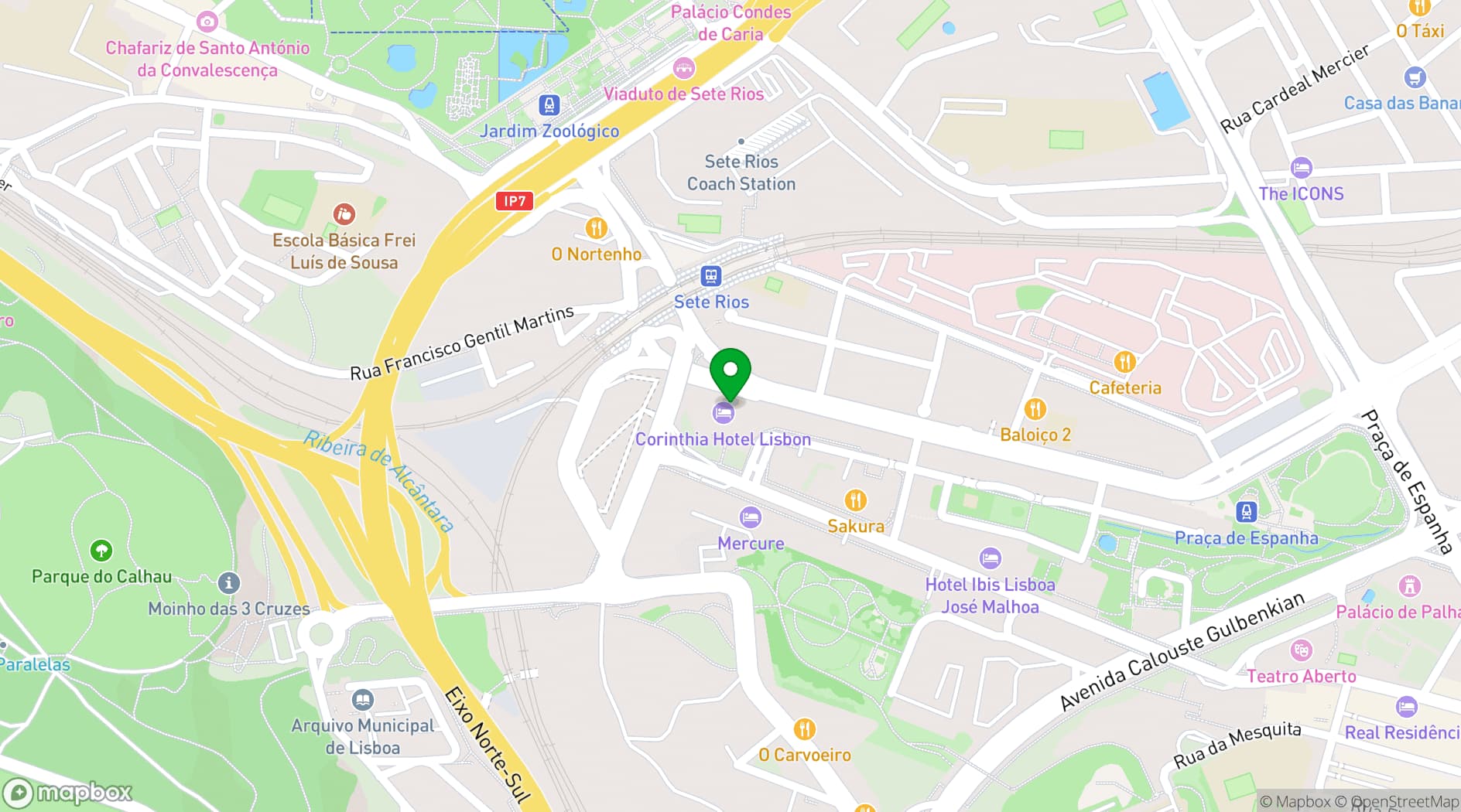 Map showing Corinthia Lisbon