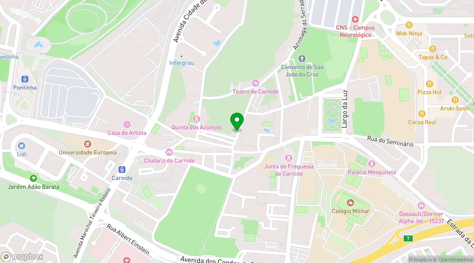 Map showing Adega das Gravatas