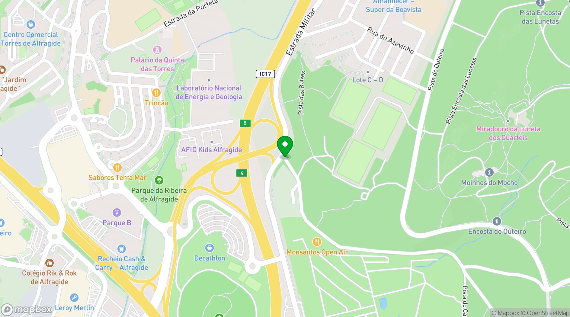 Map showing Monsantos Open Air