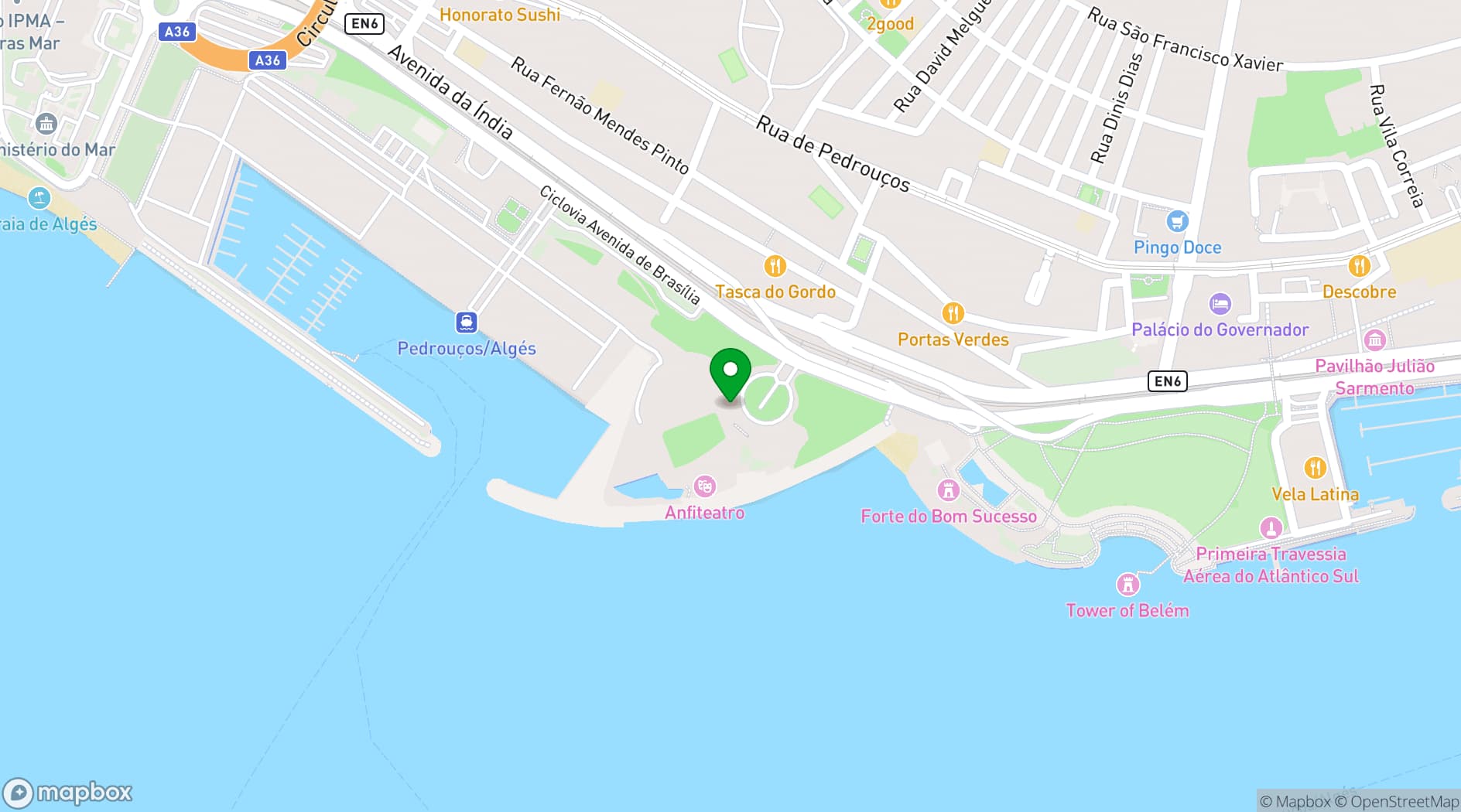 Map showing Champalimaud Foundation