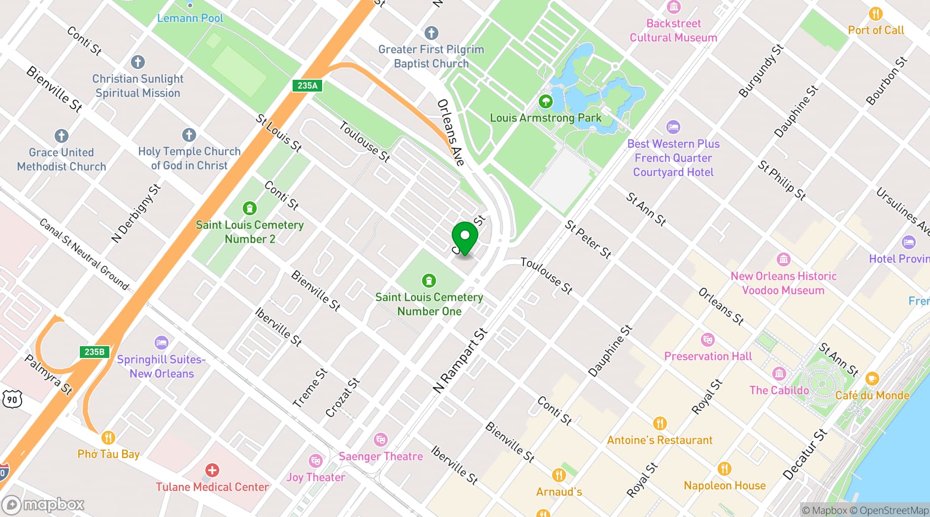 Map showing The Rooftop on Basin