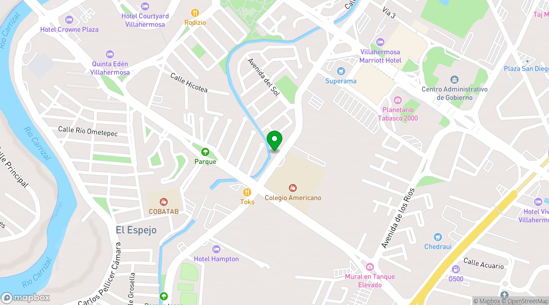 Map showing Roma Norte Restaurant