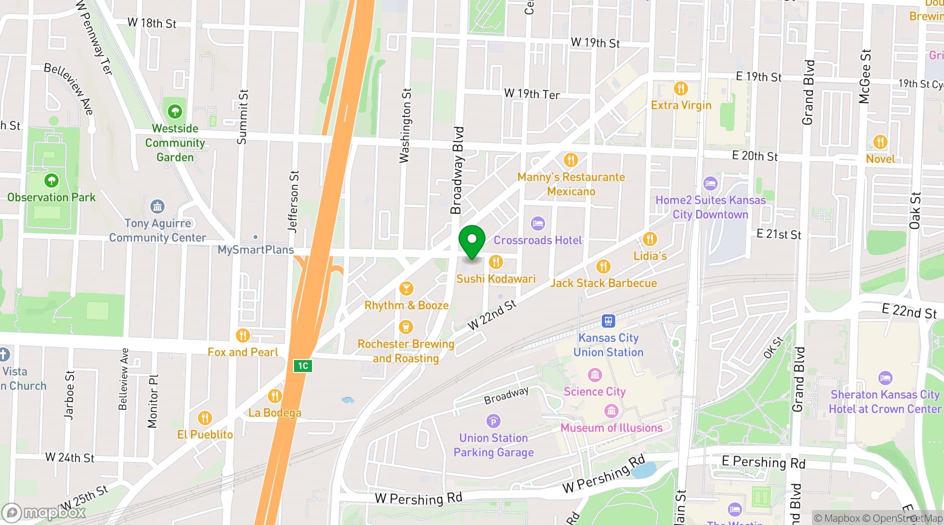 Map showing Skyline & Co.