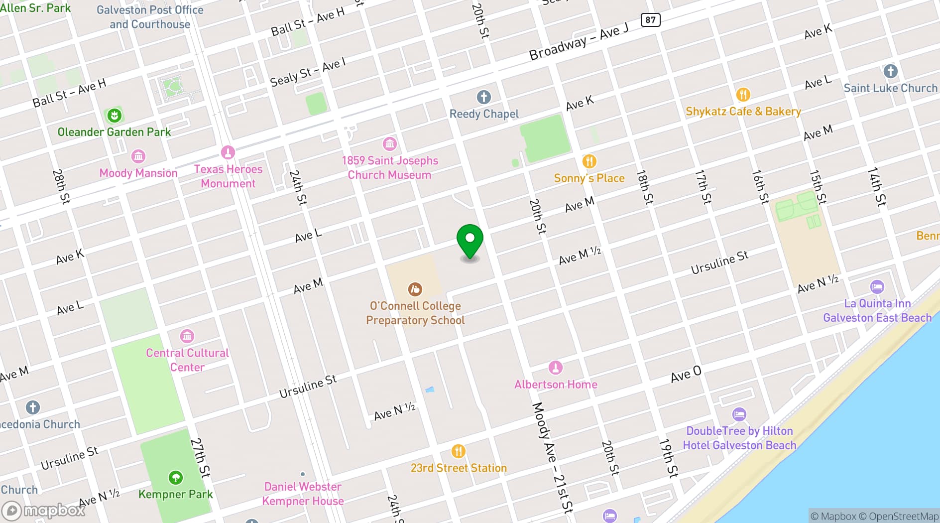 Map showing The Bryan Museum