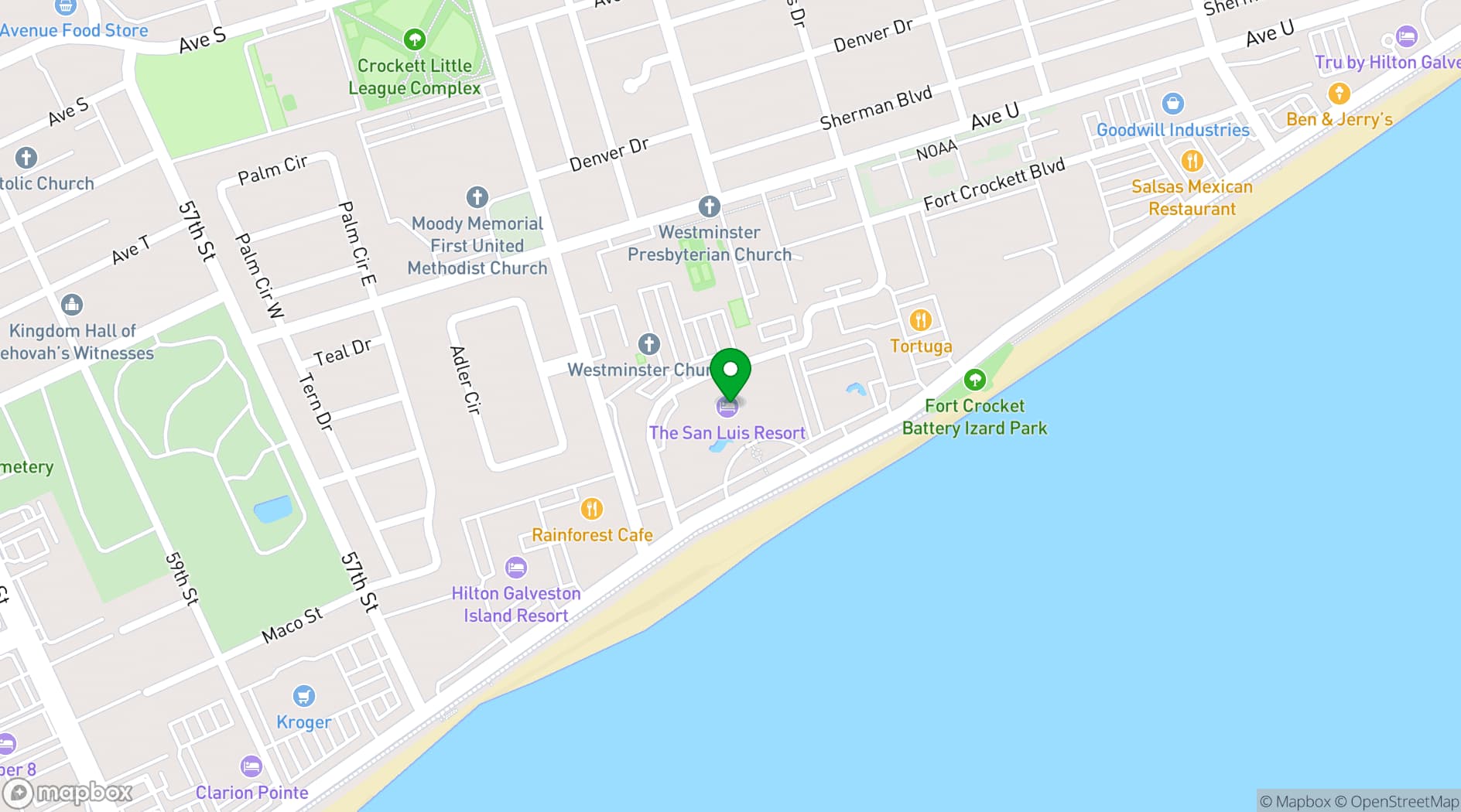 Map showing The San Luis Resort