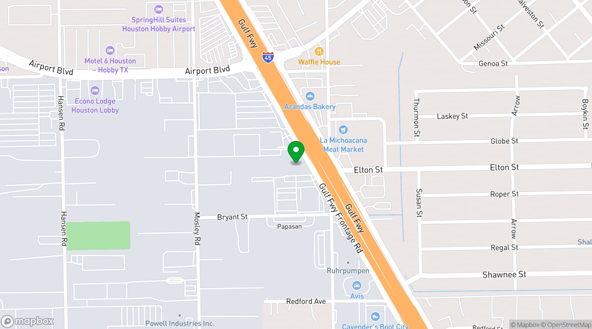 Map showing Hobby Event Center