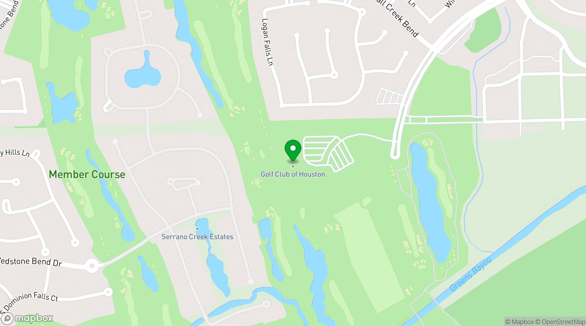 Map showing Golf Club of Houston
