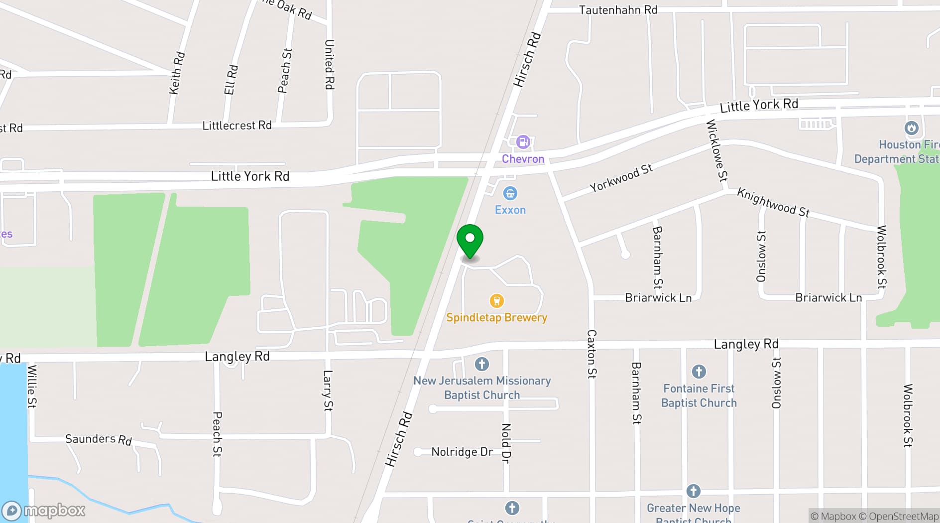 Map showing SpindleTap Brewery