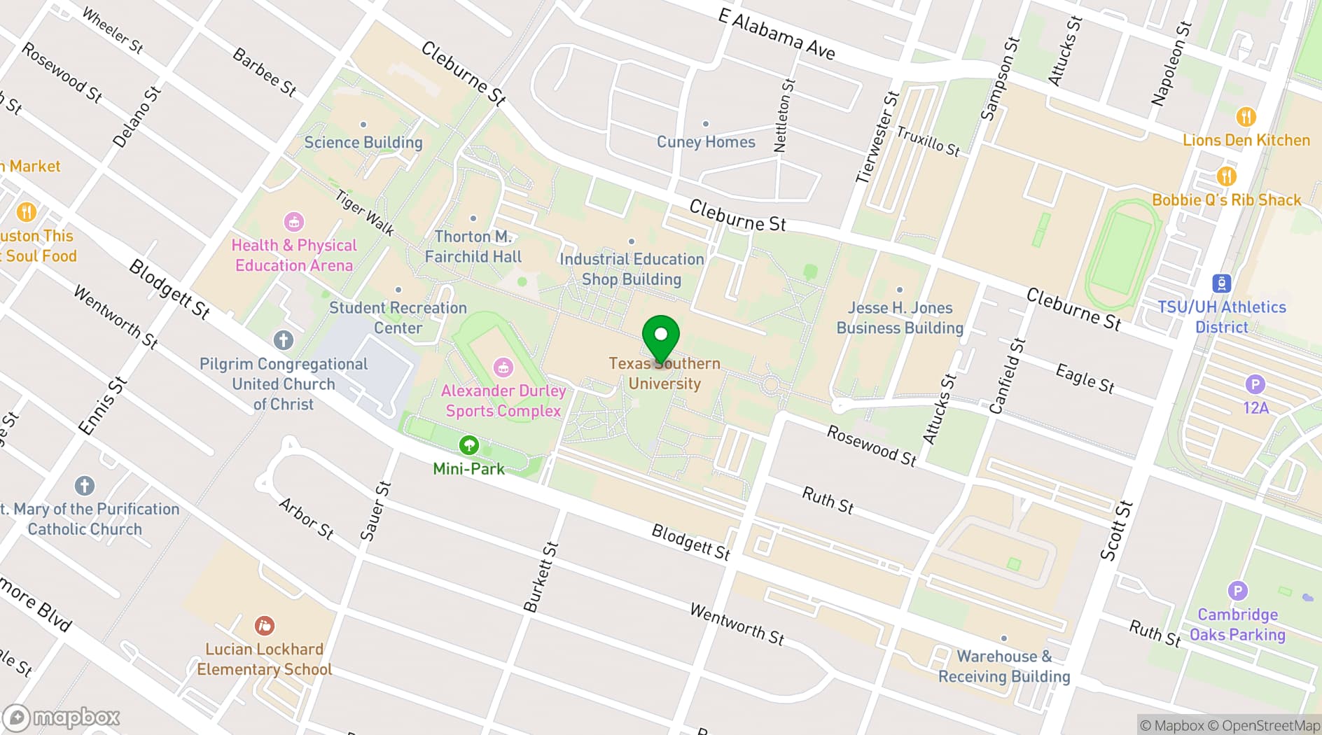Map showing Recreation & Wellness Center