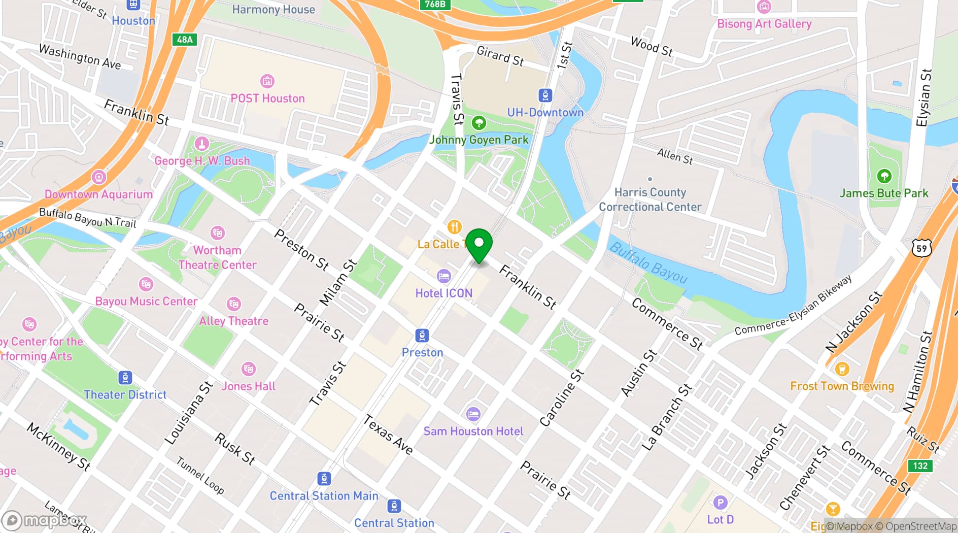 Map showing Corinthian Houston
