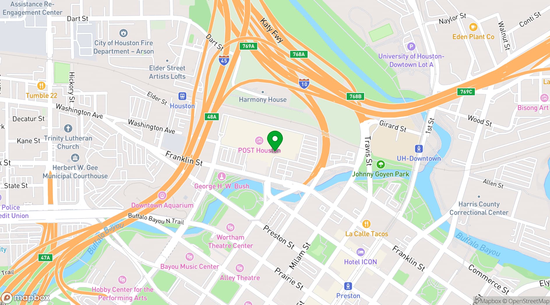 Map showing 713 Music Hall