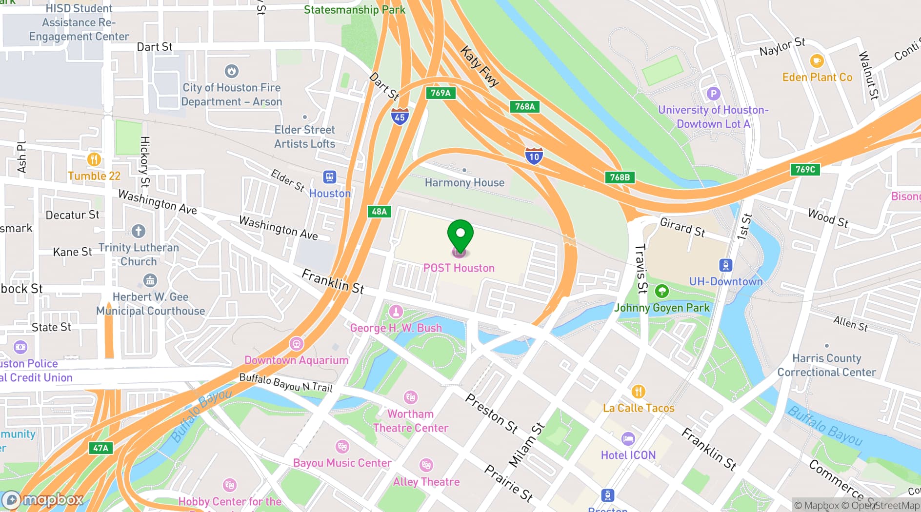 Map showing POST