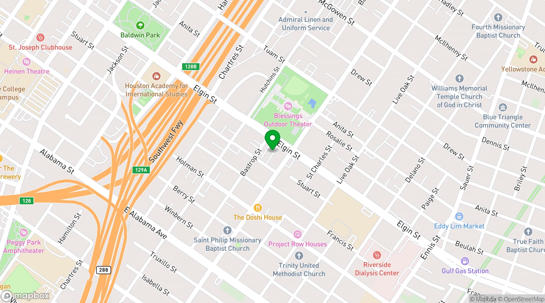 Map showing Eldorado Ballroom