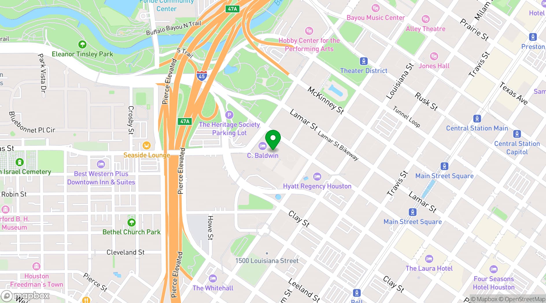 Map showing C. Baldwin