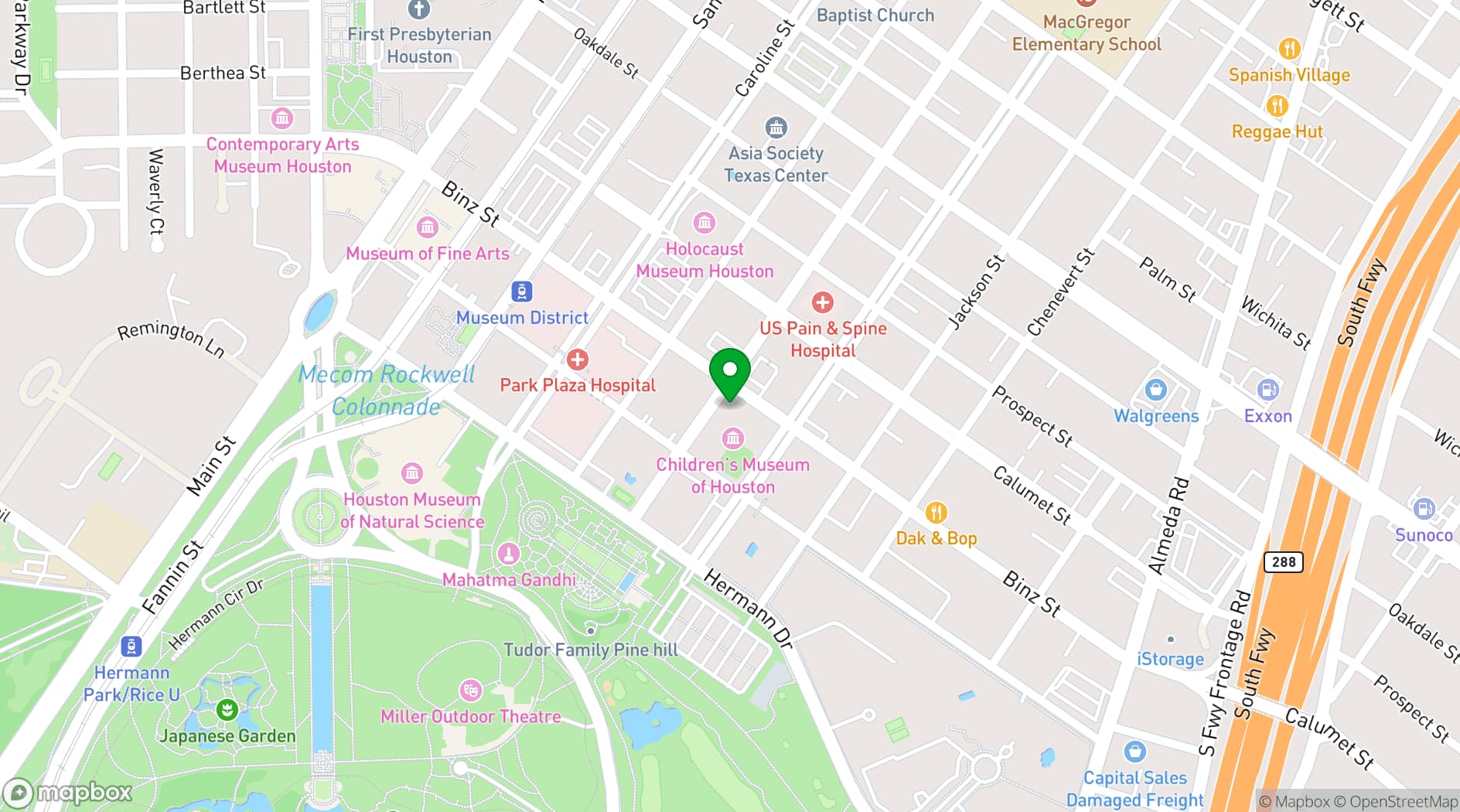 Map showing Children’s Museum Houston
